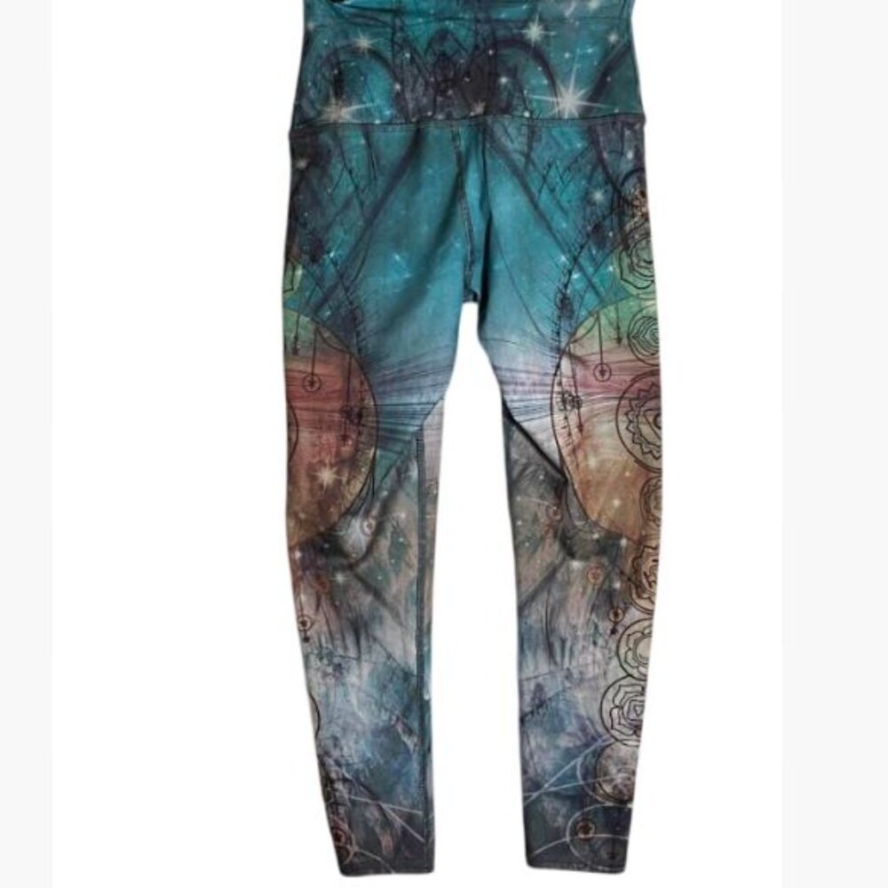 Evolution and Creation Seven Chakra Activewear Leggings EUC Size Small